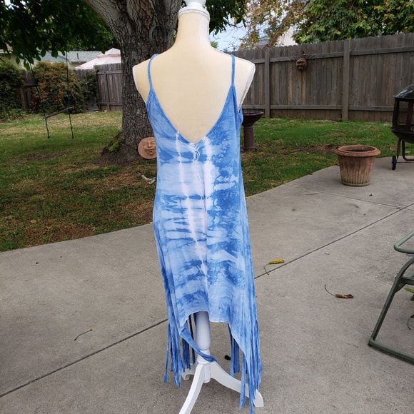 Boho Tie Dye Fringed Dress - Picture 3 of 4
